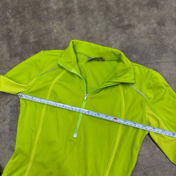 Athleta neon lime green bbl performance 1/4 zip - Picture 3 of 5